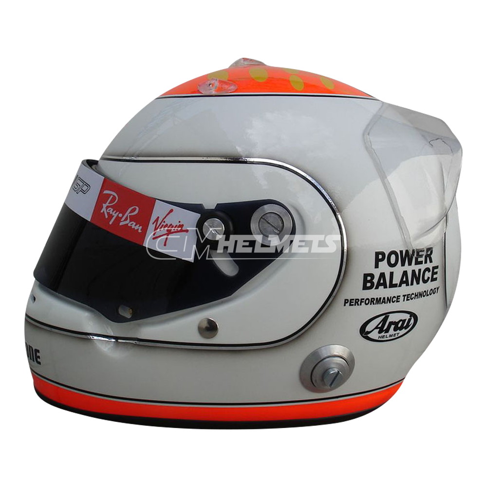 Miniature De Casque F1 ARAI De Rubens Barrichello - Échelle 1/12, Modèle ONYX HF032 - Excellent état, En Métal Moulé
